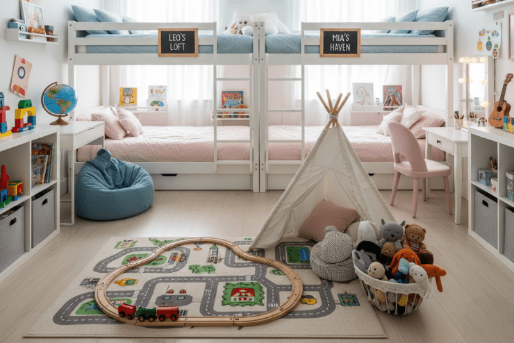 Geschwisterzimmer einrichten 2026: Platztipps, Etagenbett & Zonen-Guide