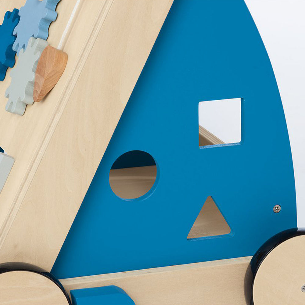 2in1 Activity-Board und Lauflernwagen aus Holz mit Formenmix, Motorikspielzeug aus der Kollektion Spielzeug & Spiele, Geschenke, Neu