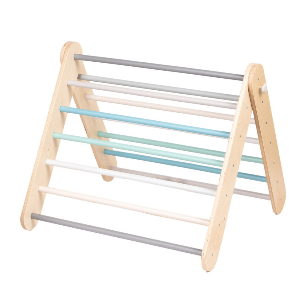 2in1 Kletterdreieck und Sprossenwand aus Holz in Pastellfarben für spielerisches Klettern und Gleichgewichtstraining Kinderzimmer