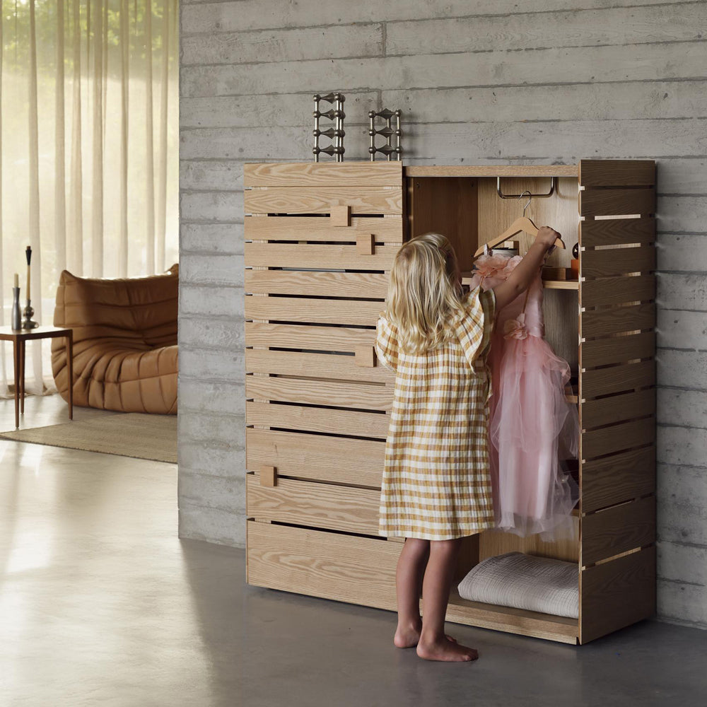 Aufbewahrungsschrank in Esche natur, Regal & Schrank 2in1