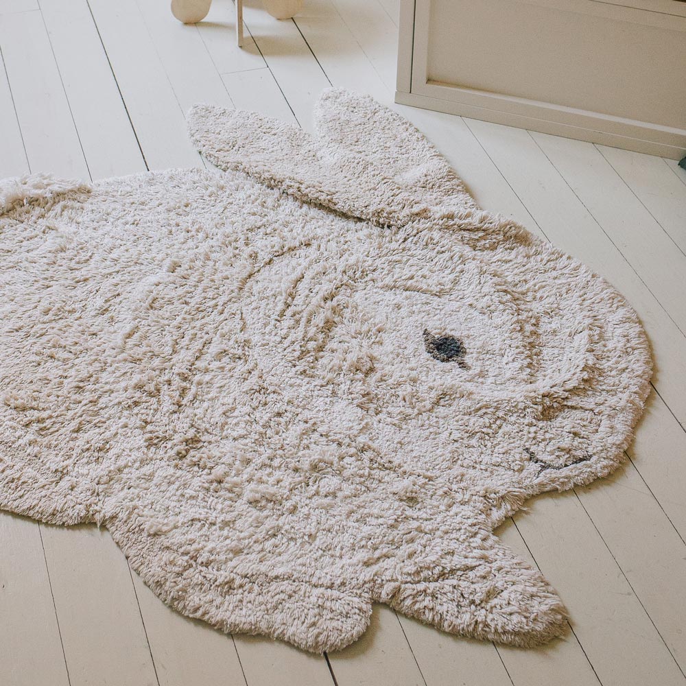 Häschen Teppich aus Baumwolle
