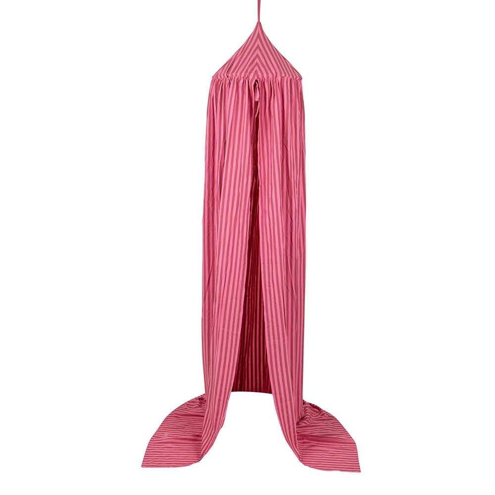 Betthimmel Baldachin Pink gestreift, 240 cm