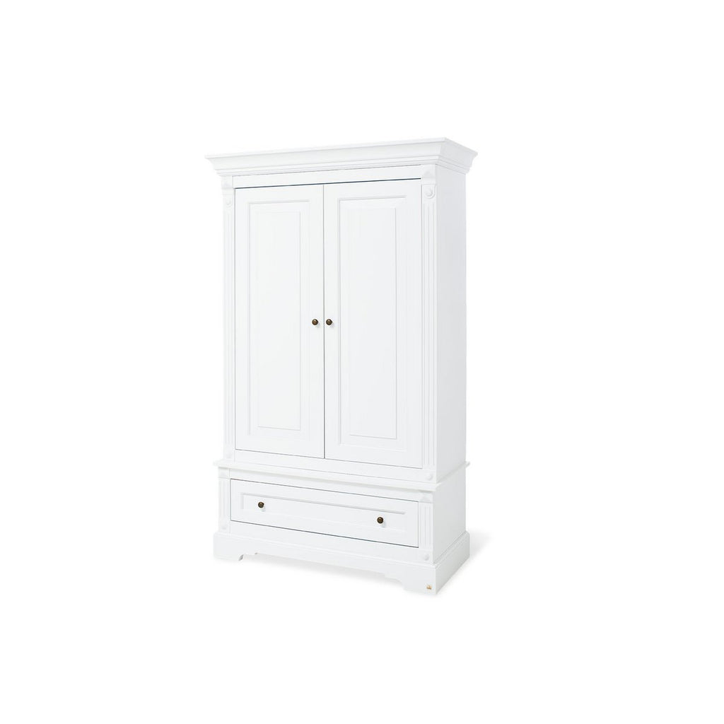 Weißer Kleiderschrank Emilia 2-türig aus Kinderzimmer Möbel Kollektion für praktische Aufbewahrung im Kinderzimmer, Neu und hochwertig gestaltet.