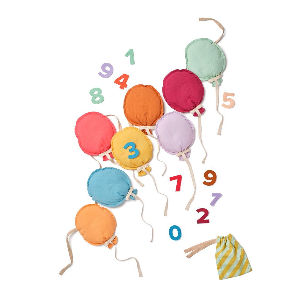 Geburtstags-Girlande mit bunten Ballons und Zahlen 0-9, ideal als Deko für Kinderzimmer Wanddeko, Geschenke und Accessoires.