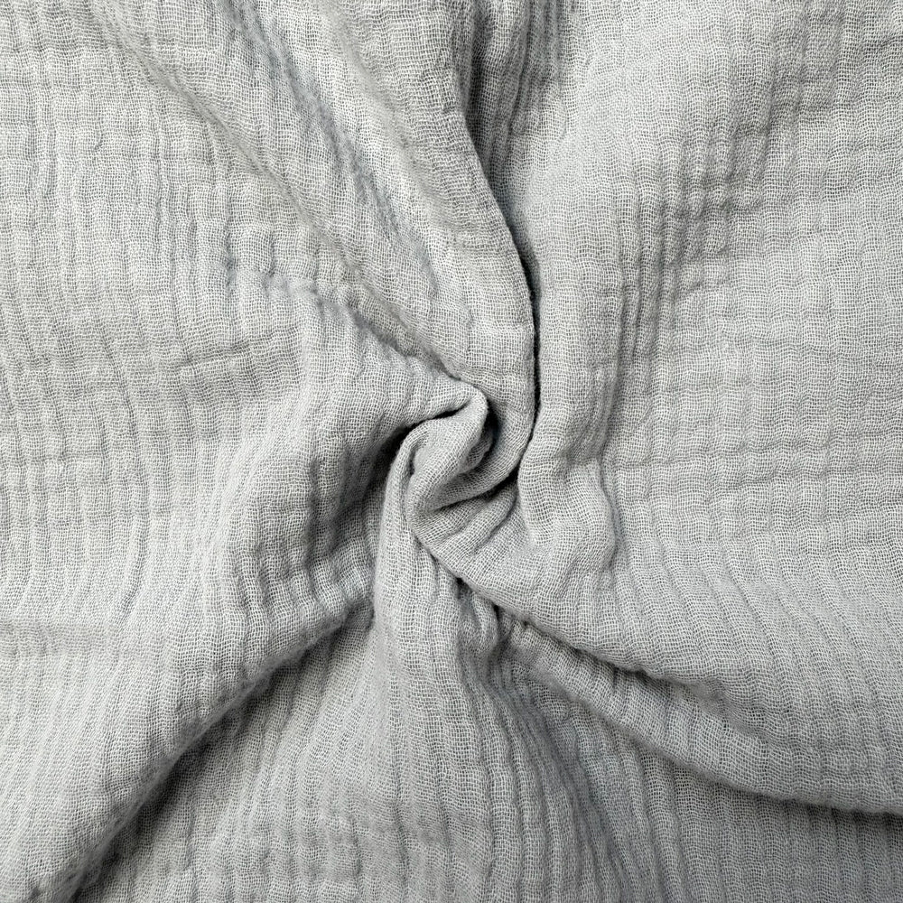 Grau einfarbiger Baumwoll-Musselin Stoff für Hausbett-Himmel, weich, atmungsaktiv und OEKO-TEX® zertifiziert, ideal für Kinderzimmerdekoration.