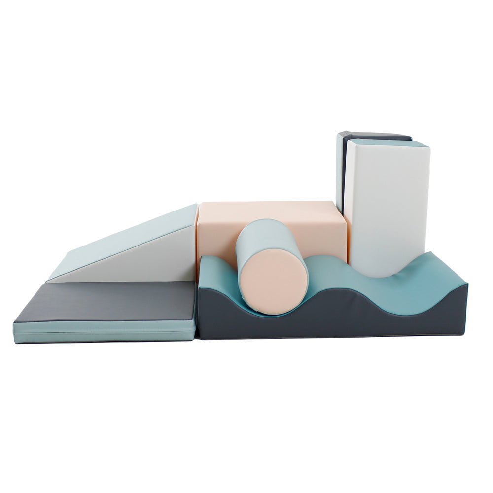 Motorikspielzeug Softblock 7-teiliges Bausteinset in blauem Pastell, ideal für Spiel & Bewegung Kinder und Softblöcke & Bausteinsets.