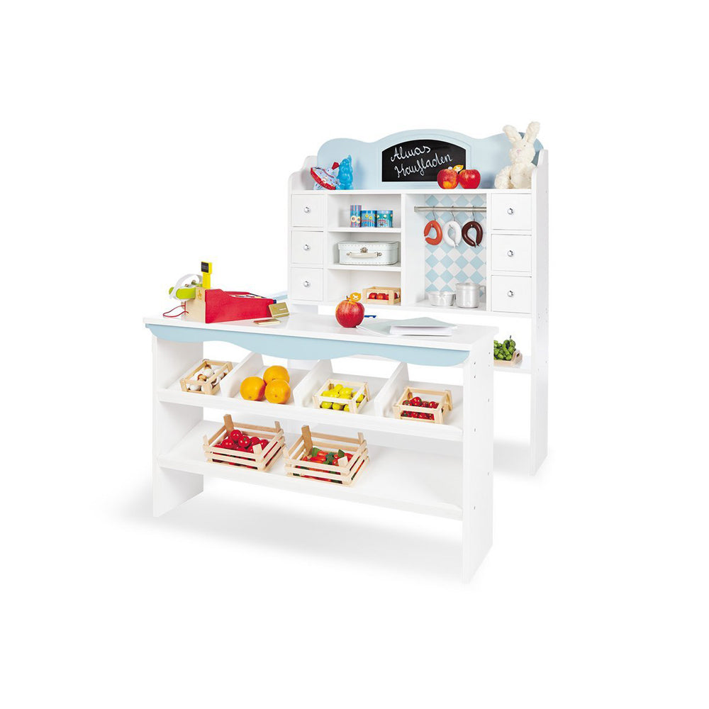 Extra großer Kaufladen mit 6 Schubladen, Fächern und variablem Tresen, ideal für Kinderküchen & Motorikspielzeug im Bereich Spielzeug & Spiele.