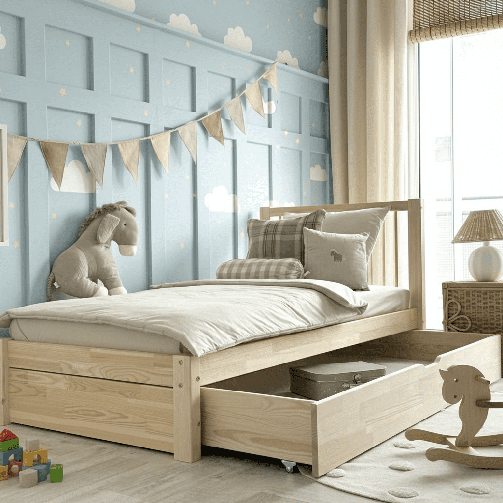 kinderbett mit aufbewahrung Kinderbett Rungs Plus