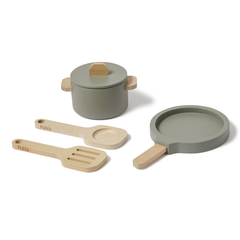 Kinderküche Topf & Pfanne Set aus Holz