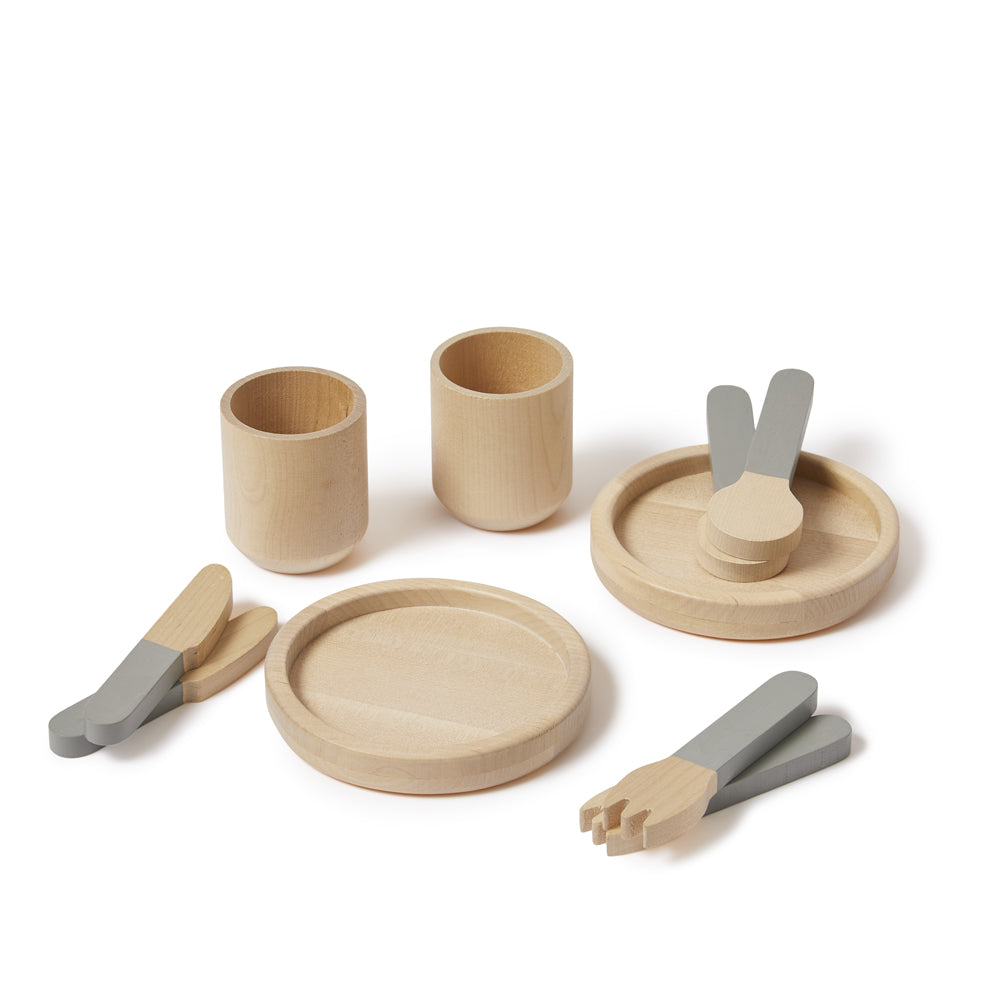Small Foot Geschirr-Set Tasty Aus Holz – Rollenspielzeug Für Die Spielküche – Mit Tischsets – Ab 3 Jahren – 12245