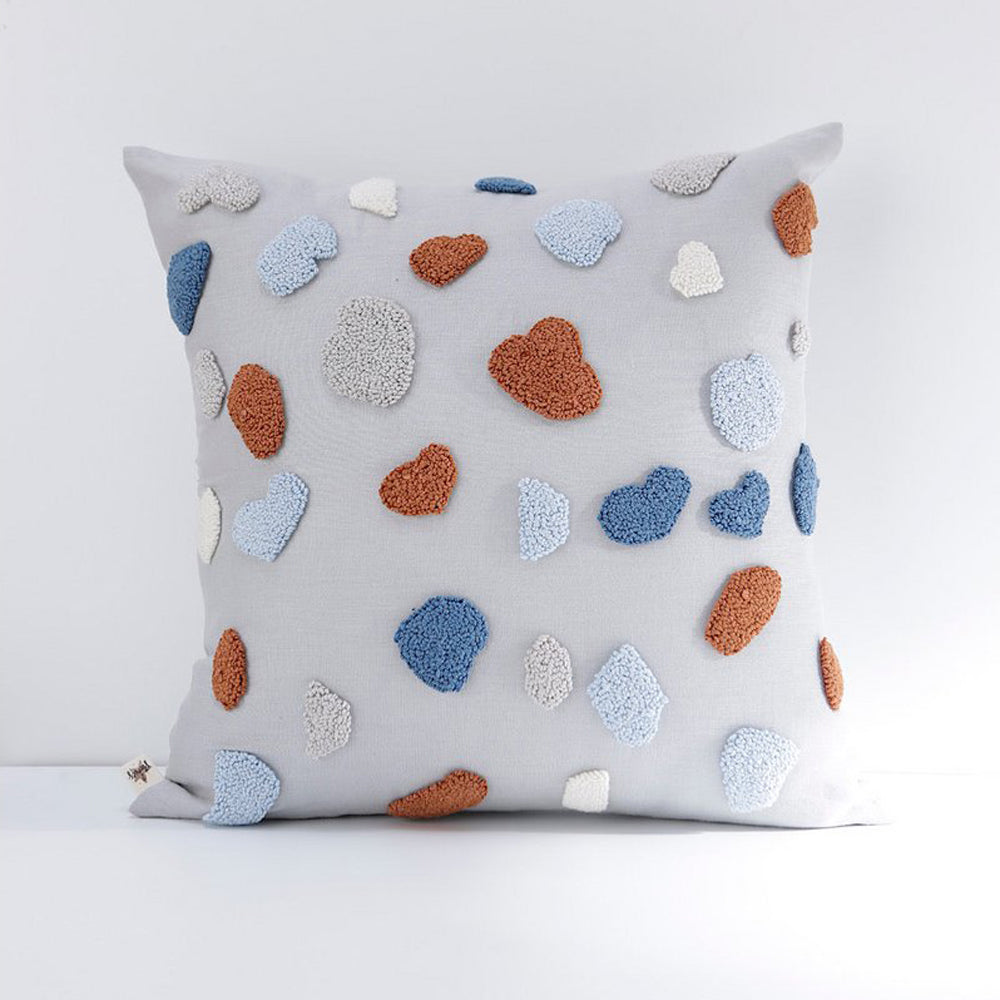 Kissen mit Terrazzo Muster 40x40 cm aus Leinen und Baumwolle, ideal für Textilien und Kissen im Kinderzimmer.