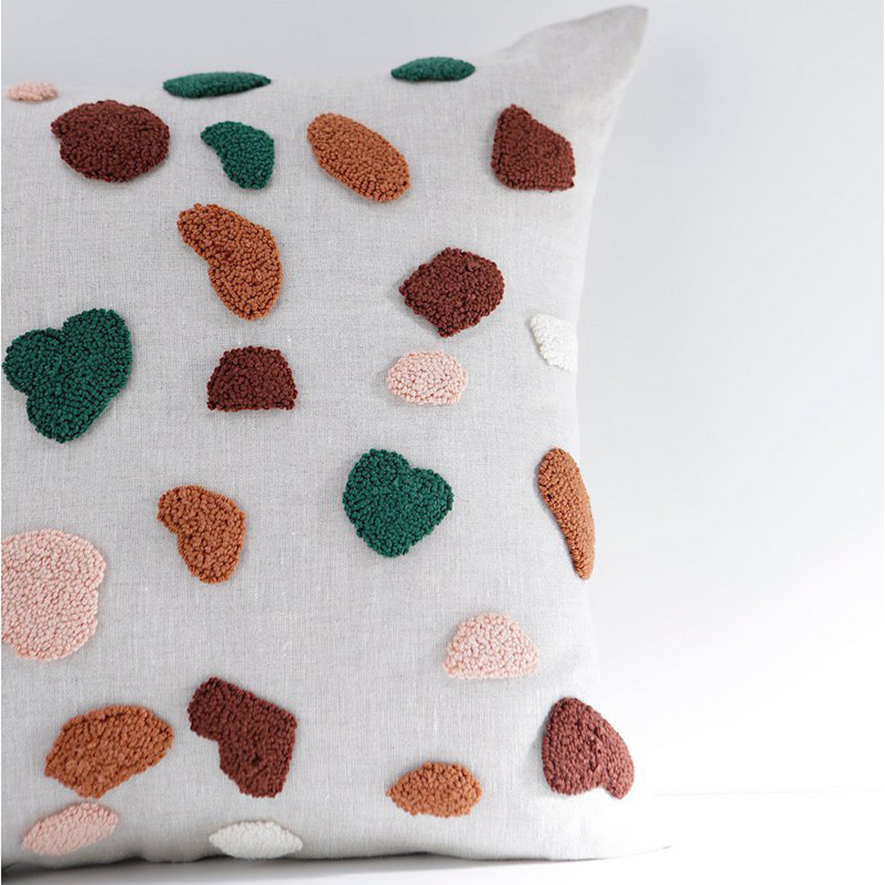 Kissen Terrazzo Muster aus Leinen und Baumwolle, 40x40 cm, ideal für Textilien im Kinderzimmer und gemütliche Kissen für Kinder.