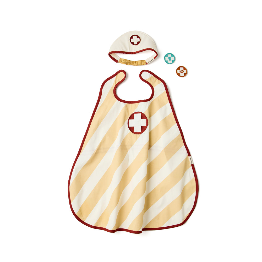 Kinderkostümset Umhang und Mütze mit roten Akzenten für Rollenspiele, ideal für Kinder von 3-5 Jahren aus Spielzeug & Spiele Kollektion.