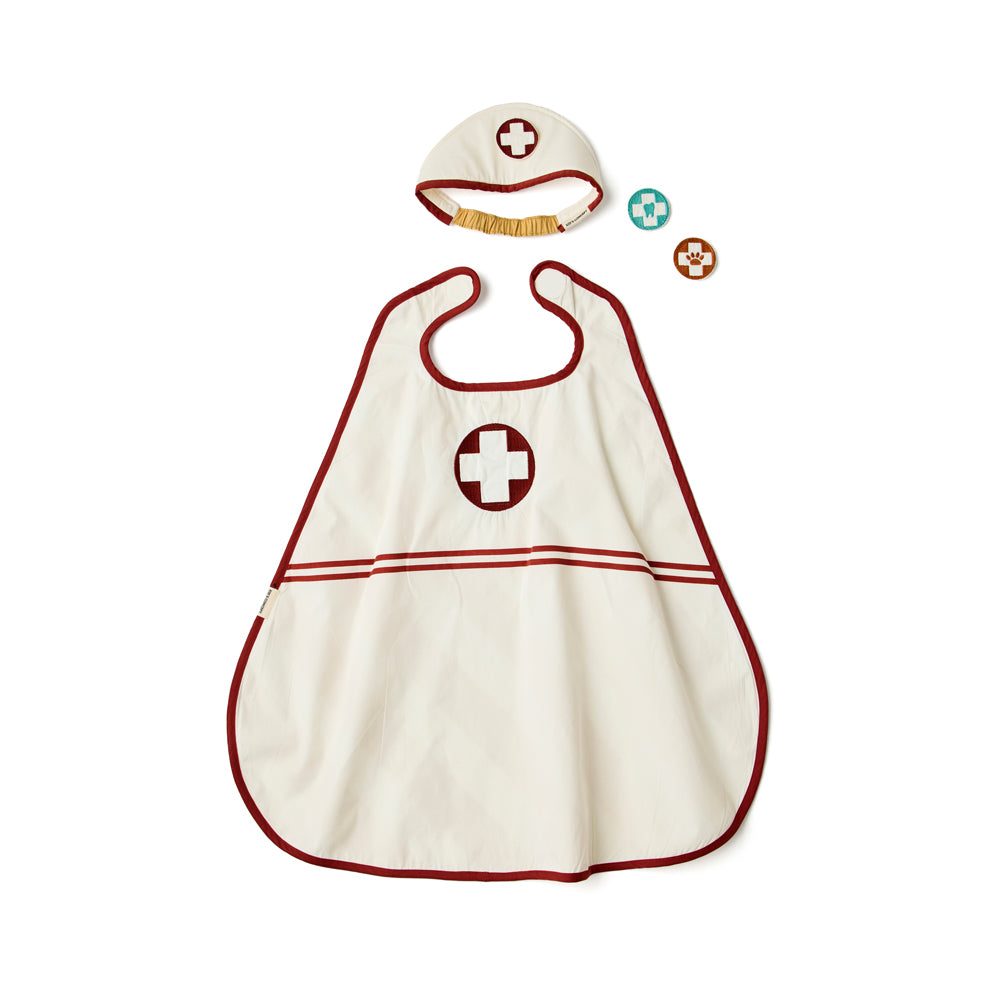 Kinderkostümset mit Umhang und Mütze in Weiß und Rot als Arzt- oder Sanitäter-Verkleidung aus Spielzeug & Spiele Kollektion