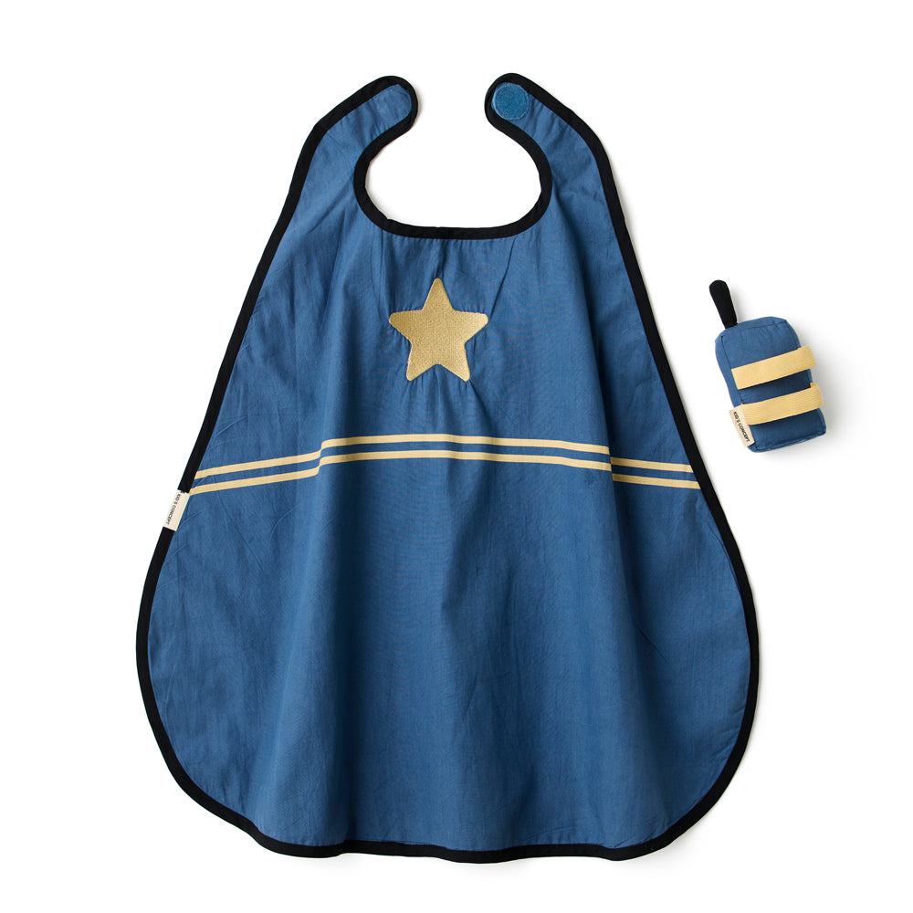 Blauer Kinderumhang mit goldenem Stern und Streifen, Teil der Kostümset Umhang Berufe Kollektion für Kinder von 3-5 Jahren, Spielzeug & Spiele.