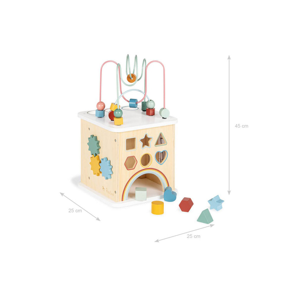 Motorikwürfel aus Linde mit 9 Steckteilen, fördert Motorik und Formenverständnis, ideal aus Spielzeug & Spiele, Neu, Motorik- & Holzspielzeug.