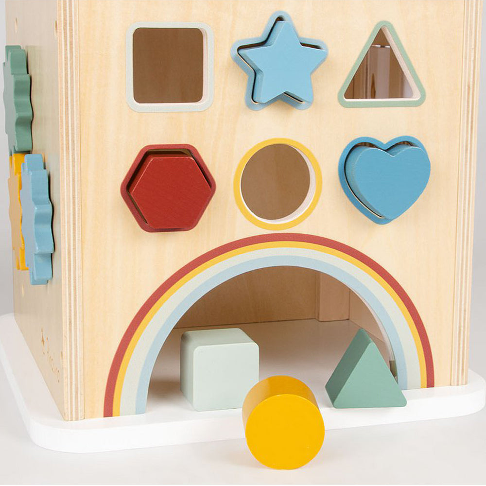 Motorikwürfel aus Linde mit 9 Steckteilen in verschiedenen Formen, ideal für Spiel & Bewegung Kinder und Motorik- & Holzspielzeug Neuheiten.