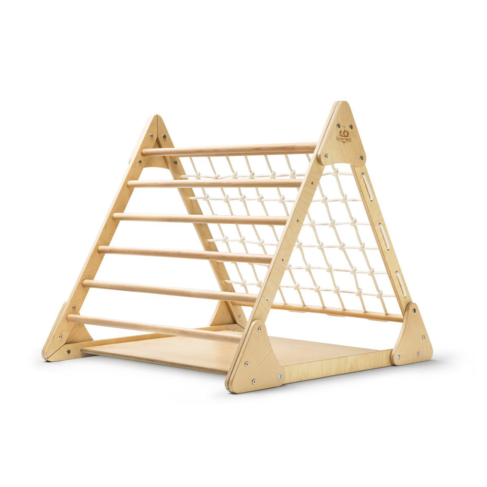 Großes Kletterdreieck aus Buchen- und Birkenholz mit drei Spielseiten für Bewegung, Montessori und Pikler Spielzeug & Spiele Kinder Neu.