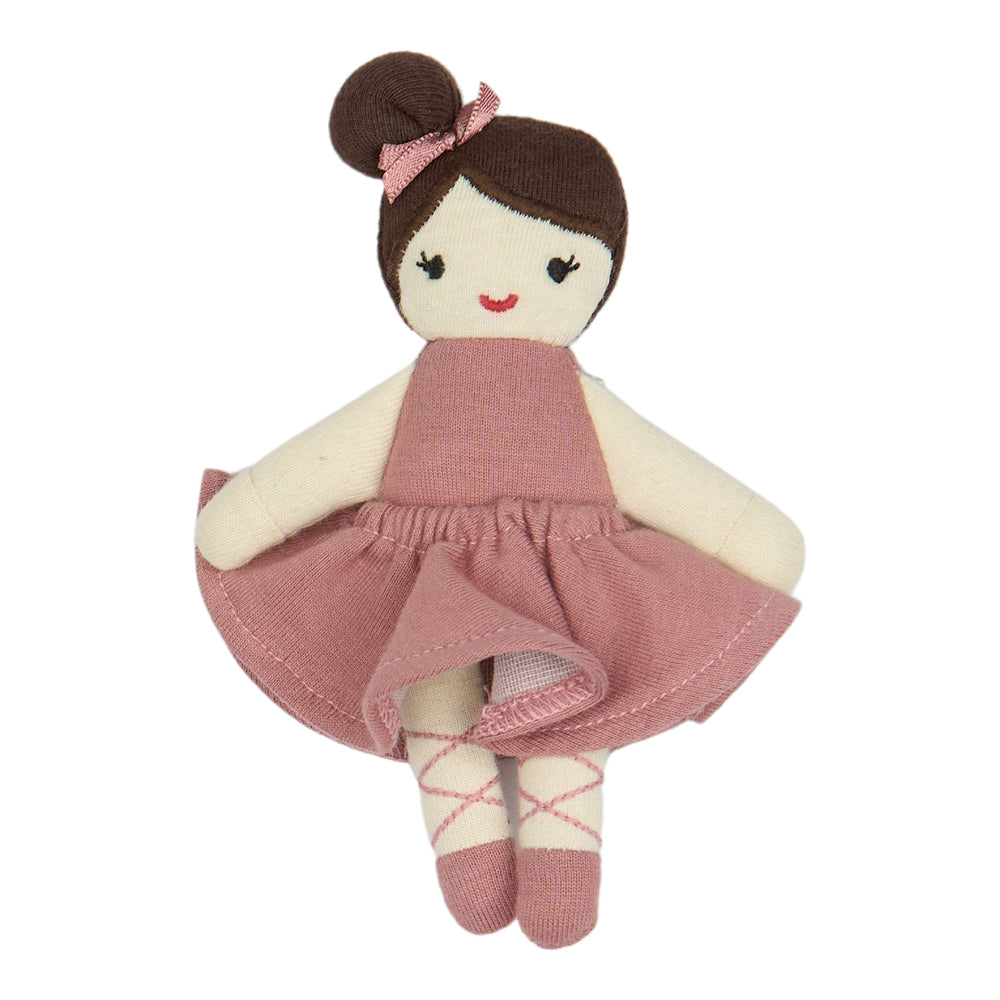 Kleine handgemachte Spielpuppe aus 100 % Bio-Baumwolle, 14 cm, ideal für Kinderzimmer Accessoires & Deko Kinderzimmer.