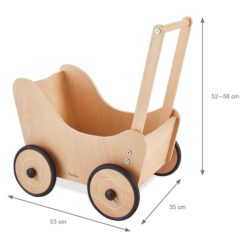 Holz Lauflernwagen mit Bremssystem, verstellbarem Griff, ideal für Spiel & Bewegung Kinder, Geschenke und Spielzeug & Spiele Sammlungen.