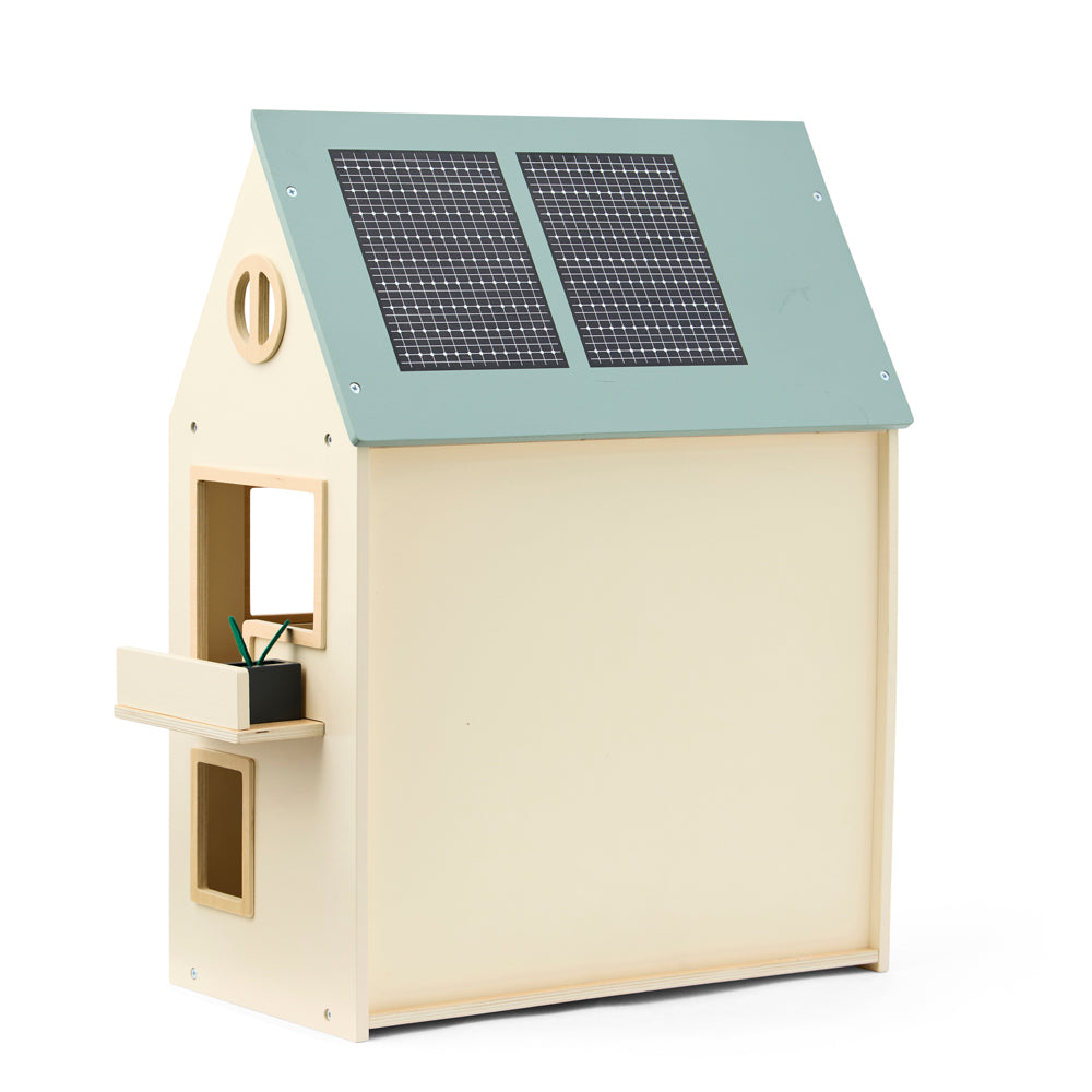 Puppenhaus aus Holz mit Möbeln, drei Ebenen, geeignet für Spielzeug & Spiele, Geschenke und Motorik- & Holzspielzeug für Kinder.