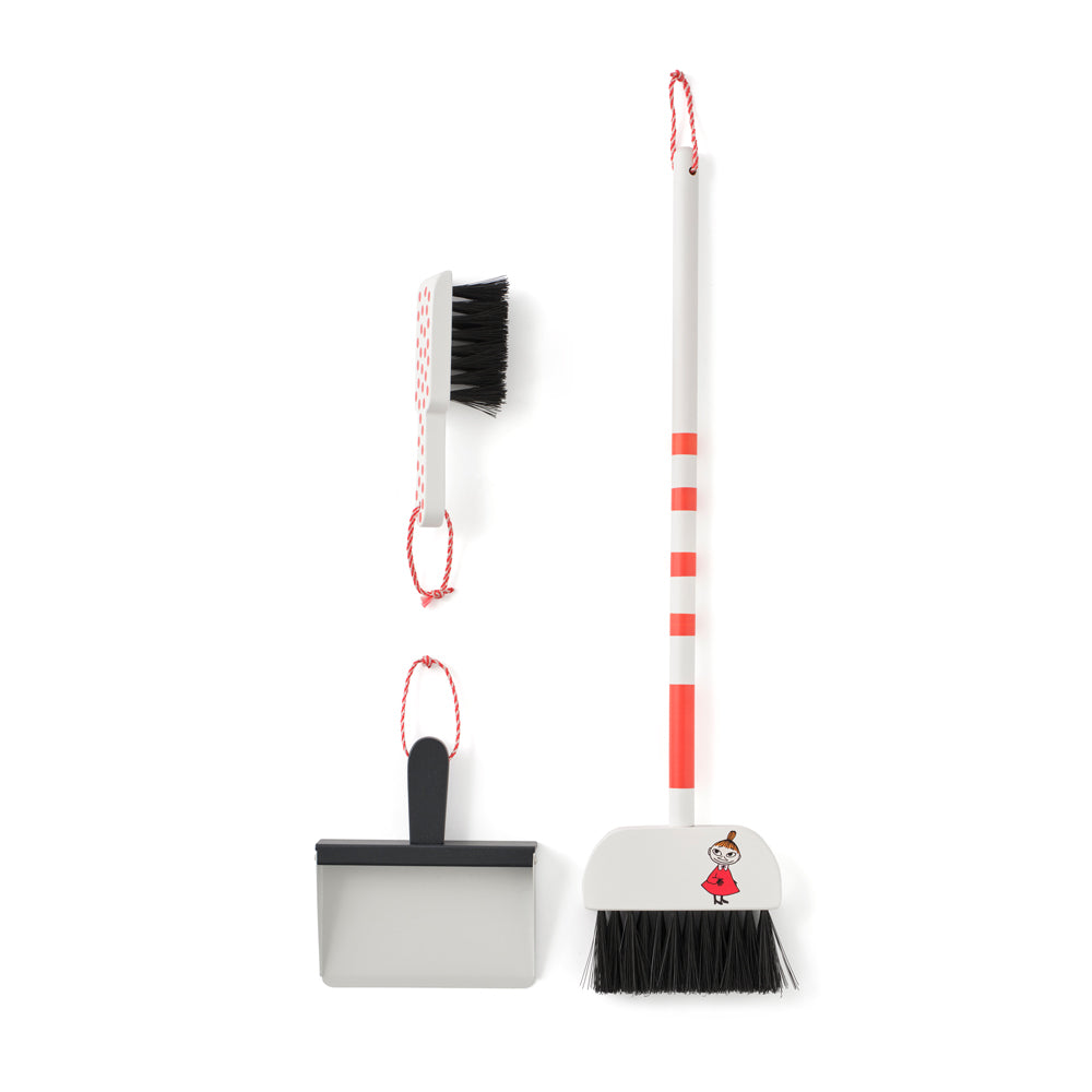 Dreiteiliges Putzset mit Moomin-Motiv aus Holz und Baumwolle, ideal für Kinder in Spielzeug & Spiele, Geschenke, Motorik- & Holzspielzeug.