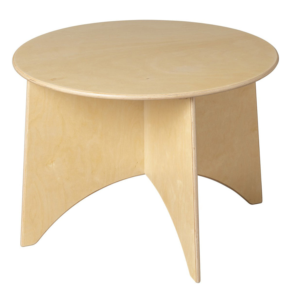 Runder Kindertisch aus Holz mit 75 cm Durchmesser und Kreuzfuß, ideal für Kinderzimmer Möbel und Kindertische & Schreibtische Neu.