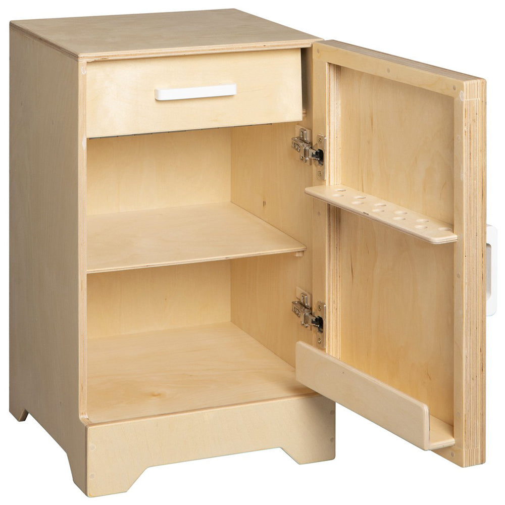 Spielkühlschrank für Spielzeugküche mit hochwertigen Details 40x40x61