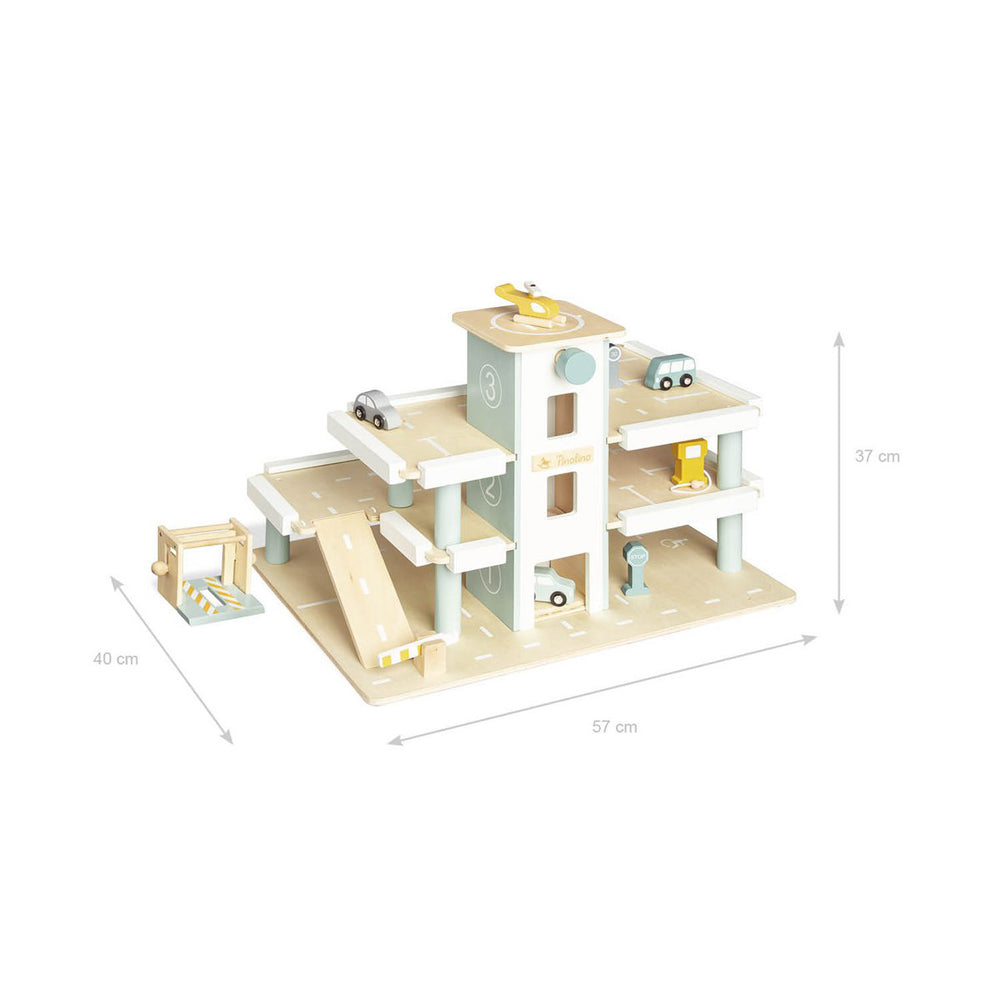 Spielparkhaus aus Holz mit Fahrzeugen und Zubehör, 10-teilig, ideal für Kinder aus der Sammlung Spielzeug & Spiele, Fahrzeuge & Transport.