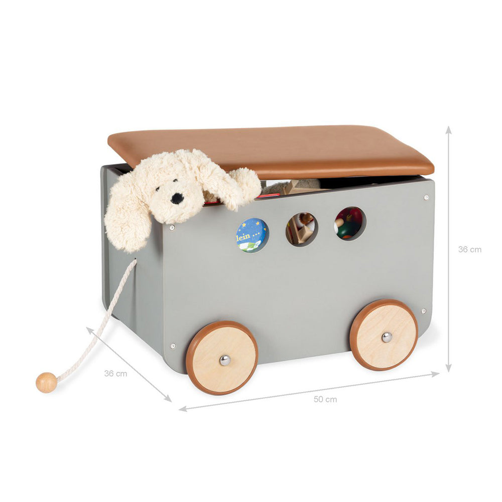 Aufbewahrungskiste auf Rollen mit Deckel für das Kinderzimmer, ideal zum Verstauen von Spielzeug, Teil der Aufbewahrungskörbe & -Boxen Neu Kollektion.