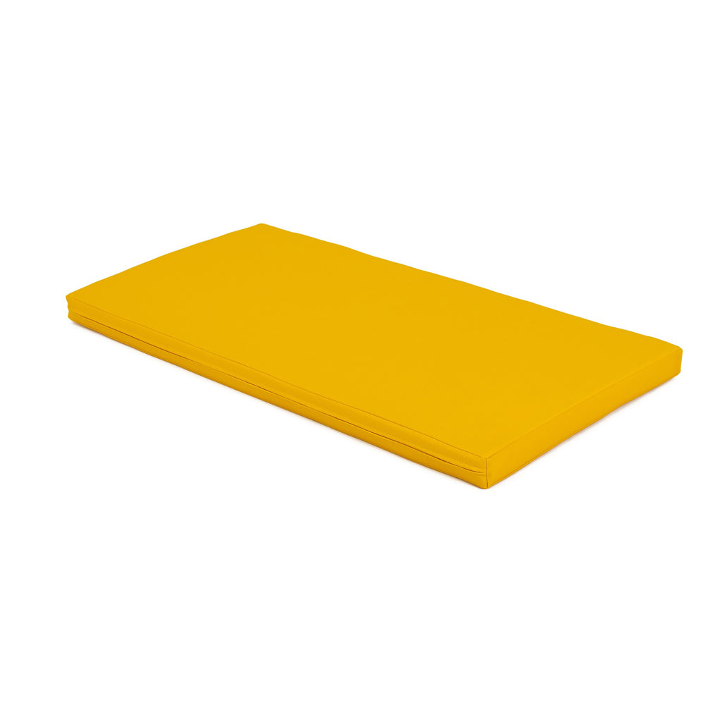 Gelbe Turn- und Spielmatte aus recycelbarem Schaumstoff, ideal für Spiel & Bewegung Kinder im gelben Kinderzimmer.