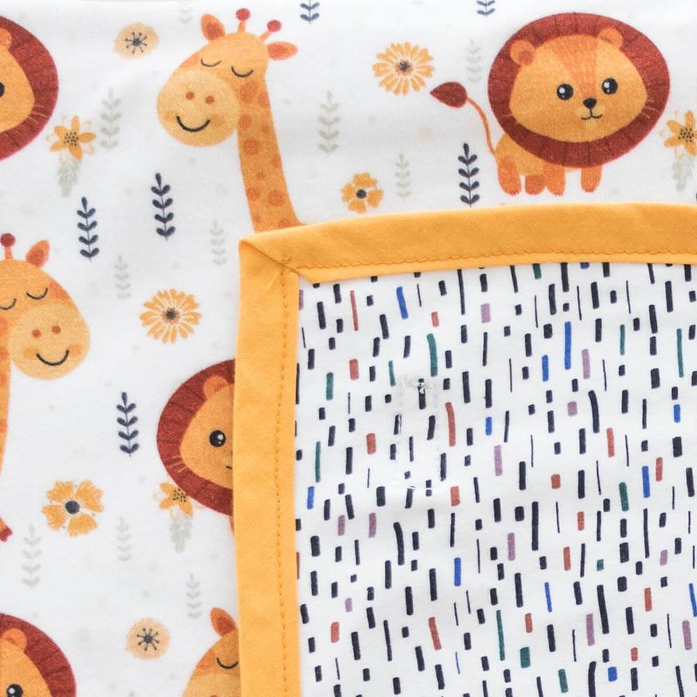 Handgemachte Biobaumwolldecke, 80x90 cm, Giraffe, Decke - Kindersein