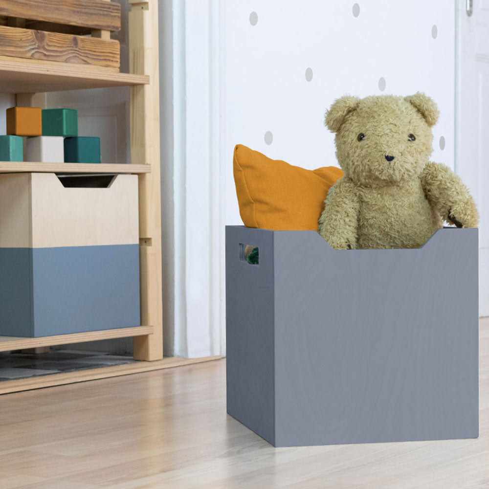 Holz-Aufbewahrungsbox BOKS mit breitem Ausschnitt, Aufbewahrungsbehälter - Kindersein