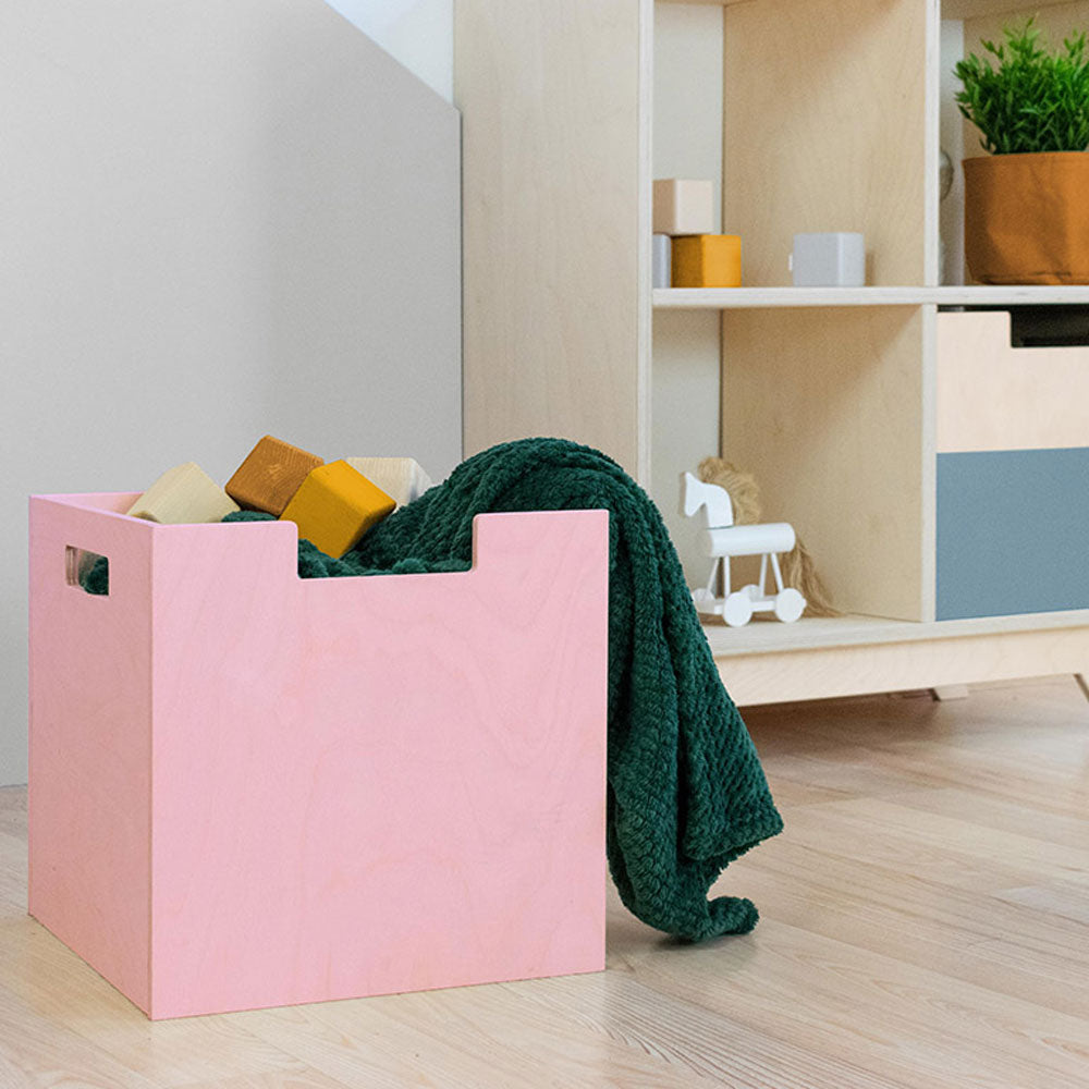 Holz-Aufbewahrungsbox BOKS mit rechteckigem Ausschnitt, Aufbewahrungsbehälter - Kindersein