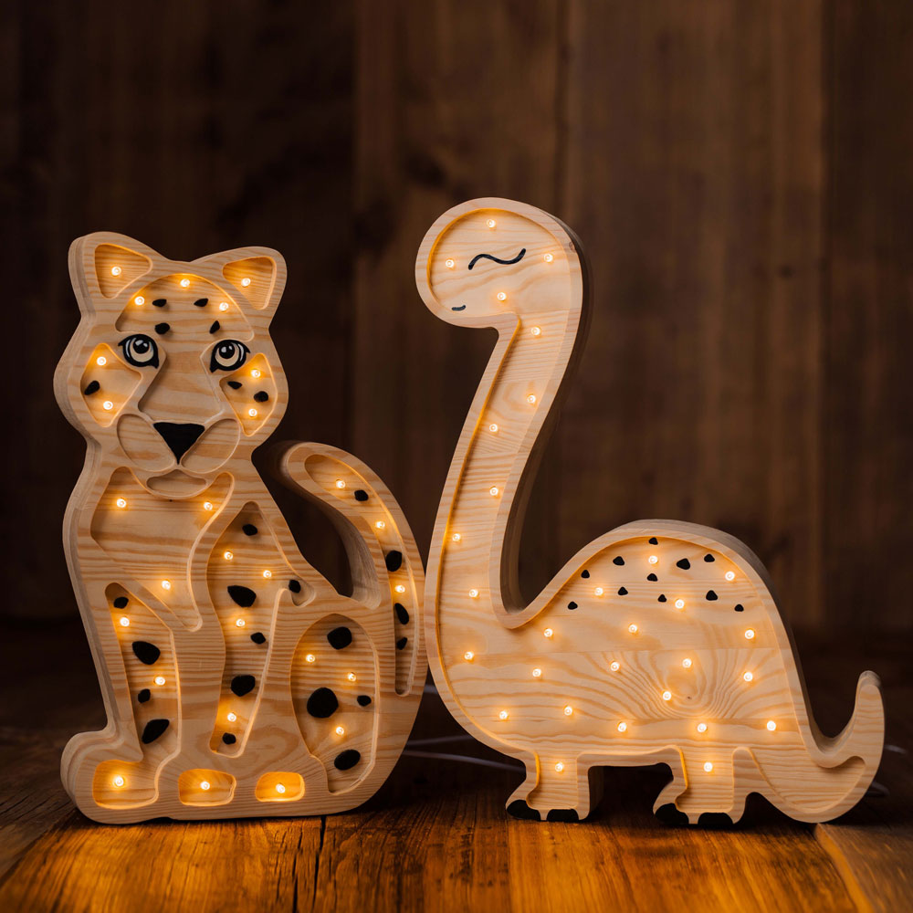 Handgemachte Holzlampe Tiger, Lampe - Kindersein