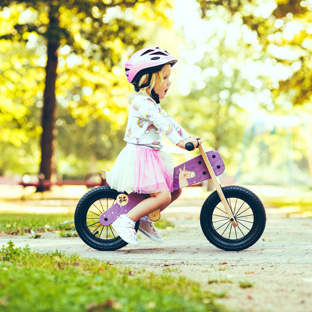 kinderrad holz Kinderlaufrad aus nachhaltigem Holz, Einhorn Motiv