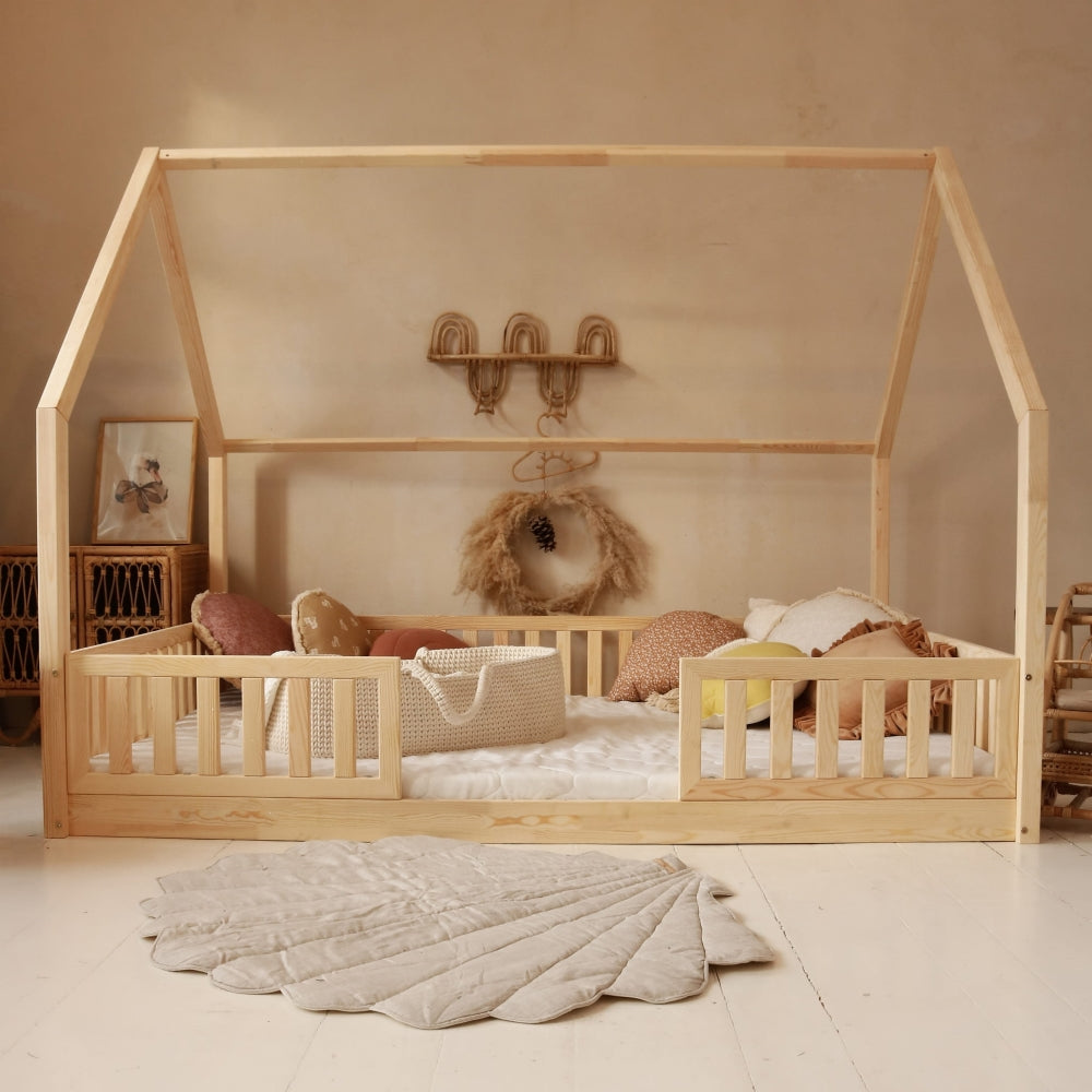 Bodenbett Bianco XL aus Holz, Bodenbett-Kiefer - Kindersein