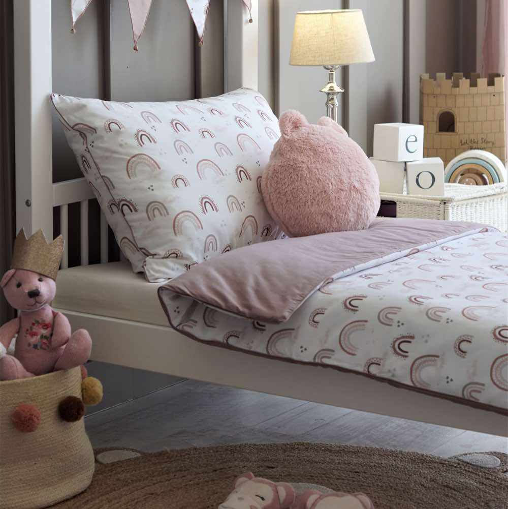 Regenbogen Bettwäsche Set aus Baumwolle, Für das Kinderbett - Kindersein