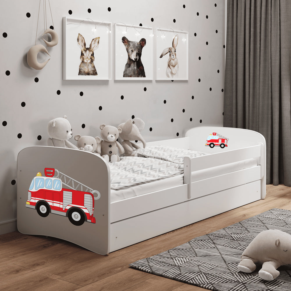 Kinderbett mit Rausfallschutz Sweetdreams, Feuerwehr Motiv, Kinderbett - Kindersein