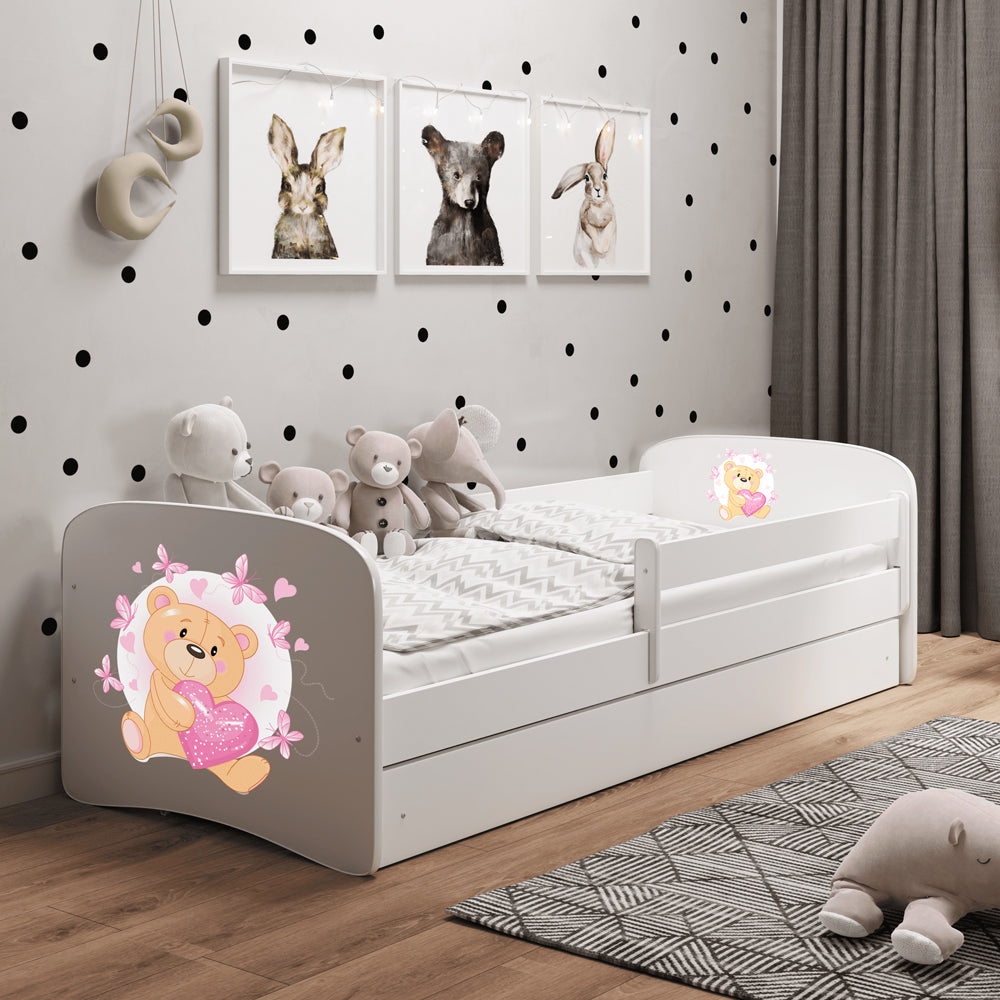 Kinderbett mit Rausfallschutz Sweetdreams, Herz Teddybär Motiv, Kinderbett - Kindersein