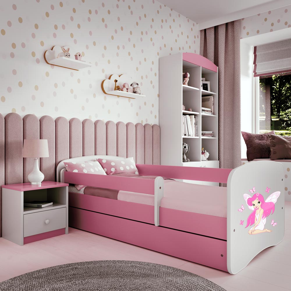 Kinderbett mit Rausfallschutz Sweetdreams, Schmetterlings-Fee Motiv, Kinderbett - Kindersein