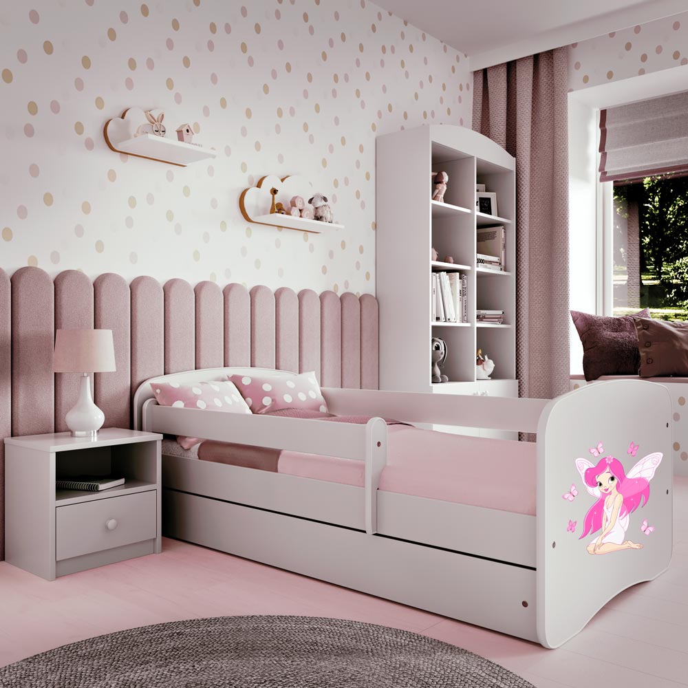 Kinderbett mit Rausfallschutz Sweetdreams, Schmetterlings-Fee Motiv, Kinderbett - Kindersein