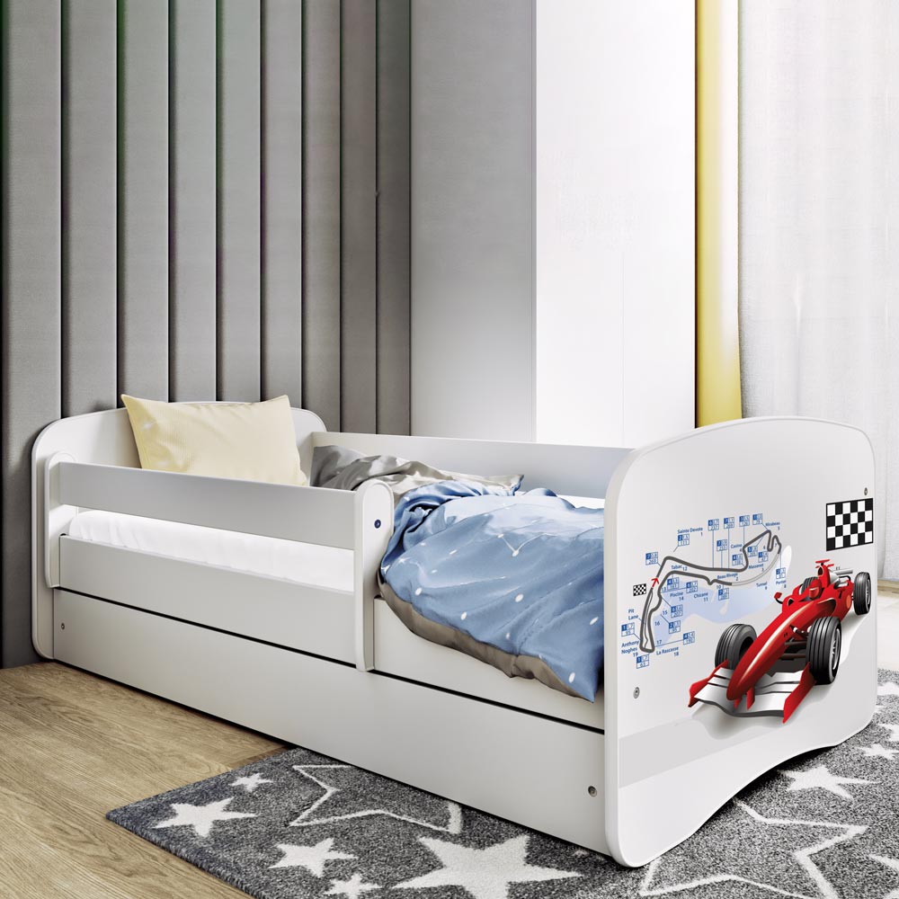 Kinderbett mit Rausfallschutz Sweetdreams, Formel 1 Motiv, Kinderbett - Kindersein