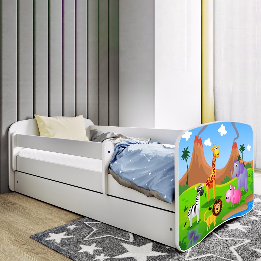 Kinderbett mit Rausfallschutz Sweetdreams, Safari Motiv, Kinderbett - Kindersein