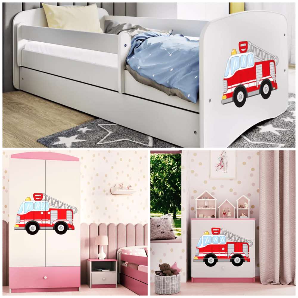 Kinderzimmer-Möbel Komplettset Feuerwehr | Bett, Kommode & Schrank, Kinderzimmer-Sets - Kindersein