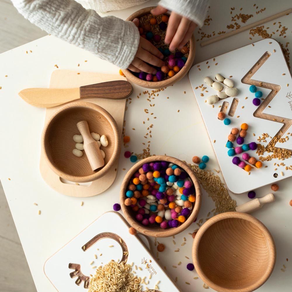 Montessori Sensorik Holzbrett 3er Set Montessori Sensorik Holzbrett 3er Set