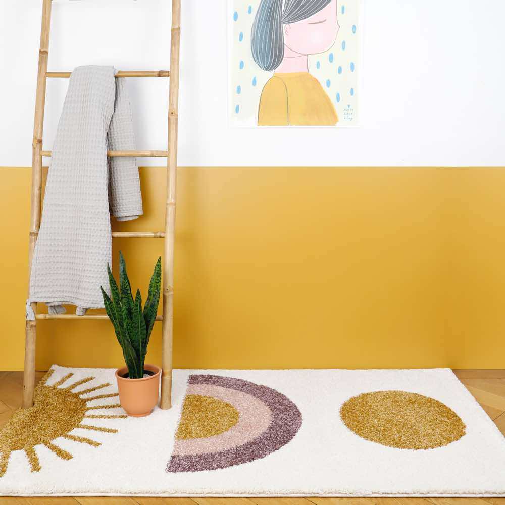 Rechteckiger Teppich für Kinder 80 x 150 cm Regenbogen, Kinderteppich - Kindersein