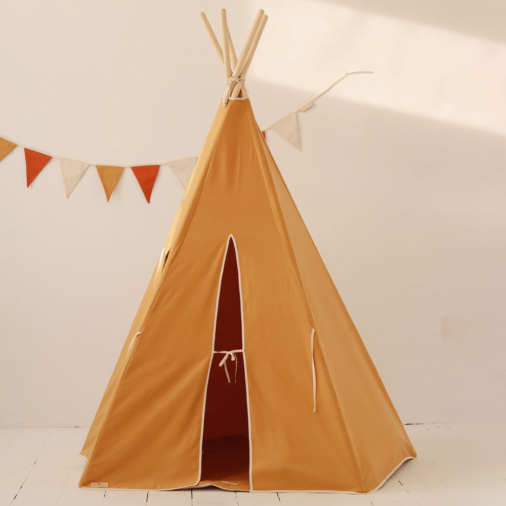 Tipi Zelt für Kinder, klassisch und in Ocker, Tipi Kinderzimmer - Kindersein