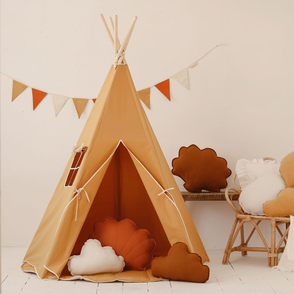 Tipi Zelt für Kinder, klassisch und in Ocker, Tipi Kinderzimmer - Kindersein